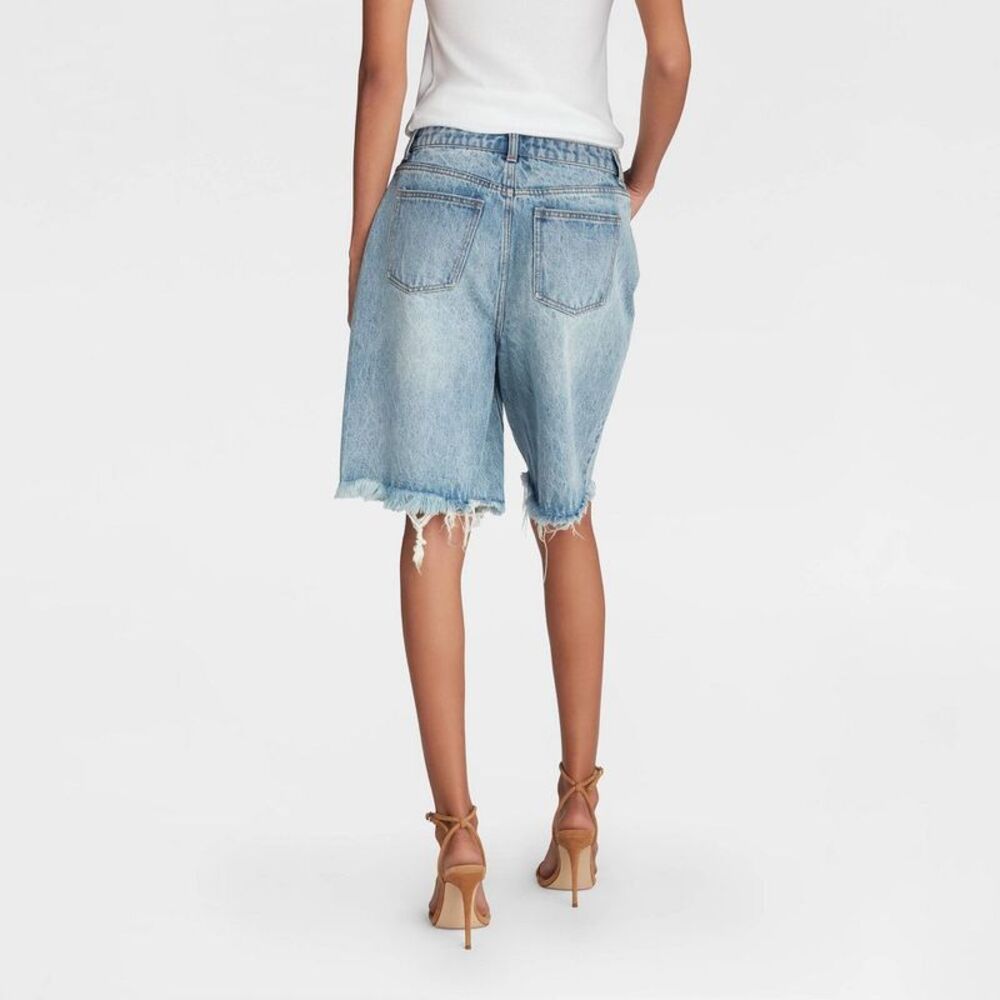 KBB by Kahlana -  Women's 'The Denim Bermuda Shorts'  Light Wash - Picture 2 of 3